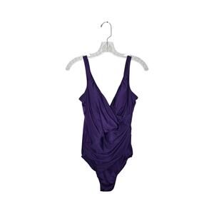 MIRACLESUIT One Piece Ruched Swimsuit Purple